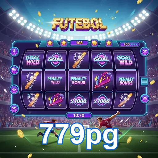 Imagem do jogo de slot de futebol do site 779pg, apresentando gráficos vibrantes e símbolos do esporte.